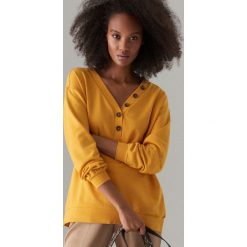 Bluza oversize z guzikami - Żółty. Żółte bluzy bez kaptura damskie Mohito, l. Za 79.99 zł.