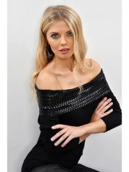 Milan Kiss Bluzka w kolorze czarnym rozmiar: M. Czarne bluzki damskie Milan Kiss, m, bez wzorów, bez kołnierzyka, bez ramiączek. Za 69.99 zł.