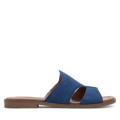 Klapki Lasocki. Niebieskie klapki damskie Lasocki, bez wzorów, bez obcasa. Za 149.99 zł.