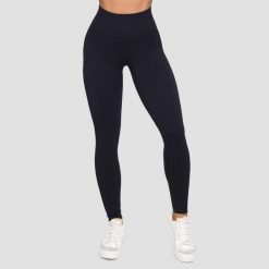 Legginsy damskie fitness bezszwowe czarne Lift. Czarne legginsy damskie GYMBEAM, s, bez wzorów, z elastanu. Za 110.90 zł.