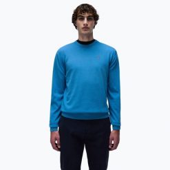 Sweter męski Napapijri Droz 5. Niebieskie swetry męskie Napapijri, m, bez wzorów, bez kołnierzyka. Za 279.99 zł.