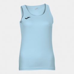 Koszulka fitness damska Joma Diana bez rękawów. Niebieskie bluzki sportowe damskie Joma, l, bez wzorów, z materiału, bez ramiączek. Za 118.50 zł.