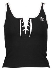 Adidas Top w kolorze czarnym rozmiar: 32. Czarne topy damskie Adidas, bez wzorów, bez kołnierzyka. Za 79.03 zł.