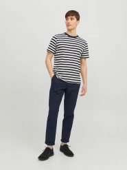 Jack & Jones Spodnie chino "Marco" w kolorze granatowym rozmiar: W32/L34. Niebieskie spodnie materiałowe męskie Jack & Jones, z aplikacjami, ze skóry. Za 131.74 zł.