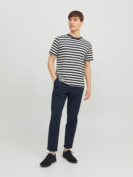Jack & Jones Spodnie chino "Marco" w kolorze granatowym rozmiar: W36/L30. Niebieskie spodnie materiałowe męskie Jack & Jones, z aplikacjami, ze skóry. Za 130.99 zł.
