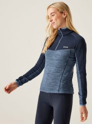 Regatta Koszulka funkcyjna "Hepley" w kolorze granatowym rozmiar: 38. Niebieskie bluzki sportowe damskie Regatta, z materiału, bez kołnierzyka, bez ramiączek. Za 94.95 zł.