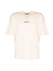Les Hommes T-Shirt "Happy Pictures Oversize" | LBT1015700P | Mężczyzna | Beżowy. Brązowe t-shirty męskie Les Hommes, m, bez wzorów, z bawełny, bez kołnierzyka. W wyprzedaży za 349.00 zł.