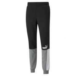 Męskie spodnie dresowe z blokami kolorów Essentials Camo PUMA Black. Czarne spodnie dresowe męskie Puma, z dresówki. Za 262.00 zł.