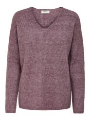 ONLY Sweter "Camilla" w kolorze ciemnofioletowym rozmiar: M. Różowe swetry klasyczne damskie Only, m, ze splotem, bez kołnierzyka. Za 87.81 zł.