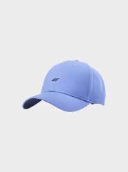 4F Czapka z daszkiem strapback uniseks - niebieska L/XL. Niebieskie czapki z daszkiem damskie 4f, bez wzorów, z bawełny. W wyprzedaży za 29.99 zł.