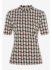 More & More Koszulka w kolorze oliwkowo-jasnoróżowym rozmiar: 42. Brązowe bluzki damskie MORE & MORE, bez wzorów, bez kołnierzyka, bez ramiączek. Za 73.93 zł.