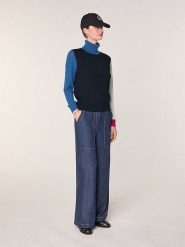 Rodier Wełniany sweter w kolorze czarno-niebiesko-szarym rozmiar: S. Czarne golfy damskie Rodier, s, bez wzorów, z wełny, bez ramiączek. Za 252.99 zł.