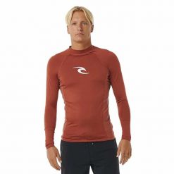 Męska koszulka do nurkowania z długim rękawem z lycry z filtrem UPF50. Czerwone koszulki męskie z długim rękawem Rip Curl, m, z elastanu. Za 173.11 zł.