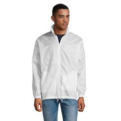Kurtka Wiatrówka Unisex Dla Dorosłych. Białe kurtki damskie SOL'S, s, bez wzorów, sportowe, bez kaptura. Za 72.99 zł.