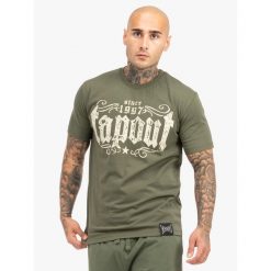 Koszulka Tapout Crashed. Brązowe t-shirty sportowe męskie TAPOUT, bez ramiączek, do biegania. W wyprzedaży za 94.00 zł.