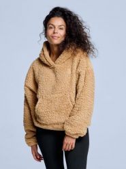 Bluza z kapturem Fluffy - damska - na cztery pory roku - Teddy - Ciepły piasek. Brązowe bluzy z kapturem damskie POEDERBAAS, xl, z materiału. Za 199.42 zł.