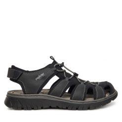 Sandały Rieker. Czarne sandały męskie Rieker, bez zapięcia. Za 369.99 zł.