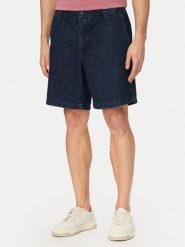 BOSS Szorty jeansowe Sandrew 50557454 Granatowy Relaxed Fit. Niebieskie szorty męskie Boss, z bawełny, bez kołnierzyka. Za 404.99 zł.