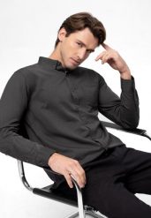 Koszula z długim rękawem, Regular Fit, K-BENTU. Szare koszule męskie Volcano, l, bez wzorów, z bawełny, bez kołnierzyka, bez ramiączek. Za 149.99 zł.