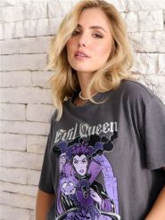 Koszulka Królewna Śnieżka - szary. Szare t-shirty damskie Sinsay, l, bez wzorów, bez kołnierzyka. W wyprzedaży za 19.99 zł.