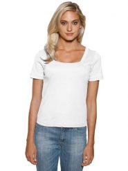 Heine Koszulka w kolorze białym rozmiar: 48. Białe bluzki damskie Heine, bez wzorów, bez kołnierzyka. Za 56.99 zł.