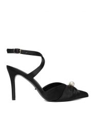 DeeZee Szpilki CEO-CD23029-13 Czarny. Czarne szpilki DeeZee, bez wzorów, z materiału, bez obcasa. Za 149.99 zł.