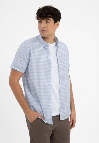 Koszula w kratkę, Regular Fit, C-AVENO. Niebieskie koszule męskie Volcano, na lato, m, bez wzorów, z jeansu, bez kołnierzyka, bez ramiączek. Za 129.99 zł.