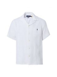Polo Ralph Lauren Męska koszula lniana z krótkim rękawem Mężczyźni Regular Fit len (100%) biały jednolity, XXL. Białe koszule męskie Polo Ralph Lauren, m, bez wzorów, ze lnu, bez kołnierzyka, bez ramiączek. Za 819.95 zł.