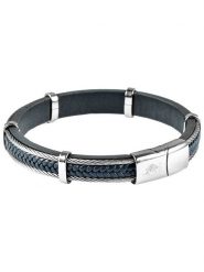 U.S. Polo Assn. Skórzana bransoletka w kolorze granatowym rozmiar: onesize. Niebieskie biżuteria dla mężczyzn U.S. Polo Assn., ze stali. Za 131.12 zł.