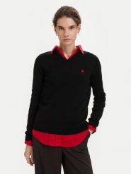 Beverly Hills Polo Club Sweter P-SS26W-M536563 Czarny Regular Fit. Czarne swetry klasyczne damskie Beverly Hills Polo Club, m, z bawełny, bez kołnierzyka. Za 269.99 zł.