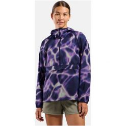 Kurtka damska Odlo ZEROWEIGHT PRINT Jacket. Fioletowe kurtki do biegania damskie Odlo, l, bez wzorów, z elastanu, bez kaptura. Za 564.70 zł.
