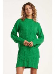 Smashed Lemon Sukienka dzianinowa w kolorze zielonym rozmiar: L. Zielone sukienki damskie Smashed Lemon, na co dzień, l, bez wzorów, z dzianiny, bez kołnierzyka, bez ramiączek, midi, proste. Za 143.99 zł.