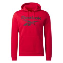 Bluza na co dzień męska REEBOK ciepła z kapturem. Czarne bluzy sportowe męskie Reebok, bez wzorów, sportowe, bez kołnierzyka, bez ramiączek. Za 269.00 zł.