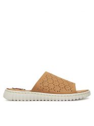 Go Soft Klapki LA3J9143-4 Beżowy. Brązowe klapki damskie GO SOFT, bez wzorów, z materiału, bez obcasa. Za 119.99 zł.