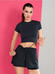 Szorty biegowe 2 w 1 Gym Hard - niebieski. Niebieskie spodenki sportowe damskie Sinsay, l. Za 39.99 zł.