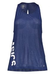 Asics Top sportowy w kolorze granatowym rozmiar: S. Niebieskie topy damskie Asics, s, bez wzorów, z materiału, bez kołnierzyka. Za 56.66 zł.