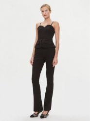 KARL LAGERFELD Kombinezon 240W1311 Czarny Regular Fit. Czarne kombinezony damskie Karl Lagerfeld, bez wzorów, z syntetyku, bez kołnierzyka, bez ramiączek. Za 1,139.00 zł.