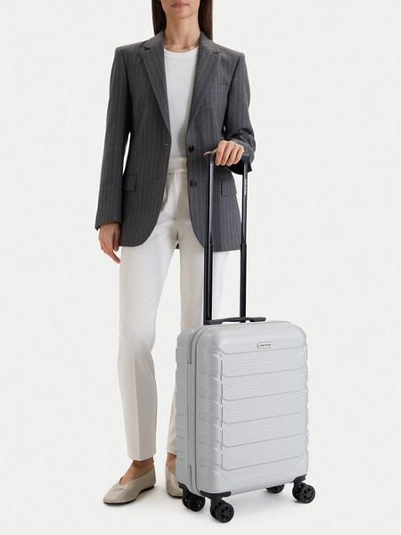 GINO ROSSI Walizka kabinowa CEO-GIN-S-003-05-SILVER2 Srebrny. Szare walizki męskie Gino Rossi, bez wzorów, z tworzywa sztucznego. Za 259.99 zł.