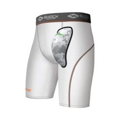 Spodenki do sportów walki męskie Shock Doctor AirCore Cup Compression. Białe szorty męskie SHOCK DOCTOR, bez wzorów, sportowe. Za 209.99 zł.