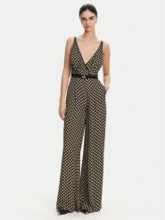 Elisabetta Franchi Kombinezon TU-035-51E2 Czarny Regular Fit. Czarne kombinezony damskie Elisabetta Franchi, bez wzorów, z wiskozy, bez kołnierzyka, bez ramiączek. Za 1,569.00 zł.