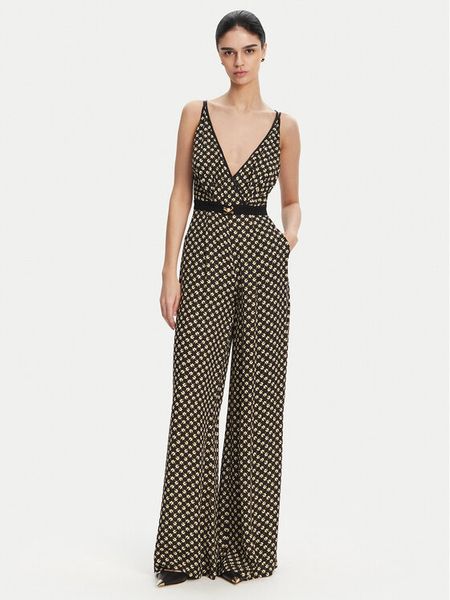 Elisabetta Franchi Kombinezon TU-035-51E2 Czarny Regular Fit. Czarne kombinezony damskie Elisabetta Franchi, bez wzorów, z wiskozy, bez kołnierzyka, bez ramiączek. Za 1,259.00 zł.