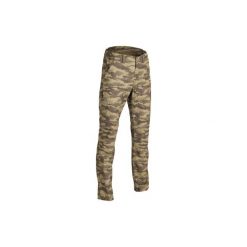 Spodnie myśliwskie 100 CAMO-ISV. Brązowe spodnie sportowe męskie SOLOGNAC, z bawełny. Za 79.99 zł.