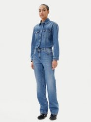 PINKO Kombinezon Tsavo Tuta 104897 Niebieski Regular Fit. Niebieskie kombinezony damskie Pinko, bez wzorów, z bawełny, bez kołnierzyka, bez ramiączek. Za 899.99 zł.