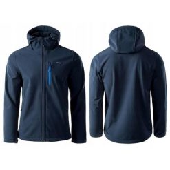 Kurtka męska Elbrus Iver Softshell wodoodporna. Niebieskie kurtki męskie ELBRUS, l, bez wzorów, z softshellu, bez kaptura. Za 248.97 zł.