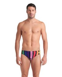 Kąpielówki Arena Painters Stripe Swim Briefs. Czarne kąpielówki męskie Arena, l, bez wzorów, z poliesteru, do pływania. Za 119.00 zł.