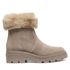 Botki Geox. Brązowe botki damskie Geox, bez obcasa, na płaskiej podeszwie, bez zapięcia. Za 649.99 zł.