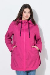 Damskie Lekka kurtka funkcyjna HYPRAR wodoodporna trapezowy krój kaptur. Niebieskie kurtki damskie Ulla Popken, plus size, bez wzorów, z materiału, z kapturem. Za 639.99 zł.