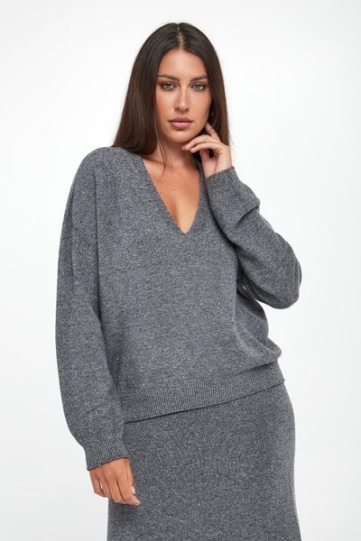 Sweter damski z cekinami LIU JO. Swetry klasyczne damskie Liu Jo, s, bez kołnierzyka. Za 639.00 zł.