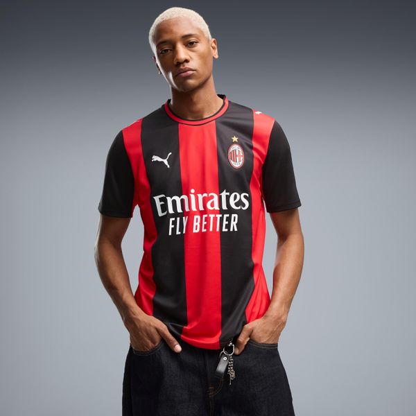 Koszulka piłkarska replika Puma AC Milan 26/27 domowa. Bluzki sportowe damskie Puma, m, bez wzorów, z materiału, bez ramiączek. Za 439.99 zł.