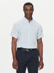BOSS Koszula H-Roan 50539352 Błękitny Slim Fit. Niebieskie koszule męskie Boss, m, bez wzorów, ze lnu, bez kołnierzyka, bez ramiączek. Za 279.99 zł.